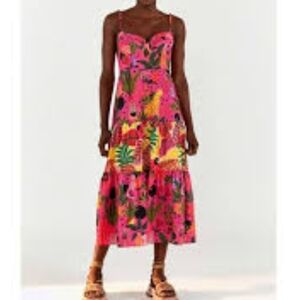 NWT XL FARM RIO Pop Leopards Mixed Dress